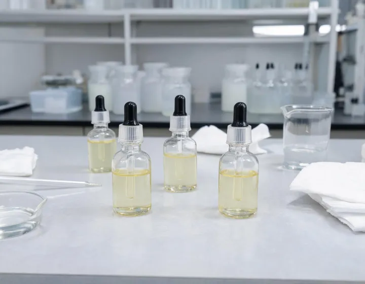 resurfacing retinol serum on a cosmetics bench, illustration only