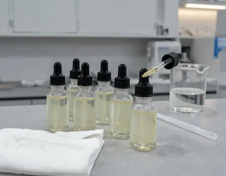 retinol serum for face on a cosmetics bench, illustration only